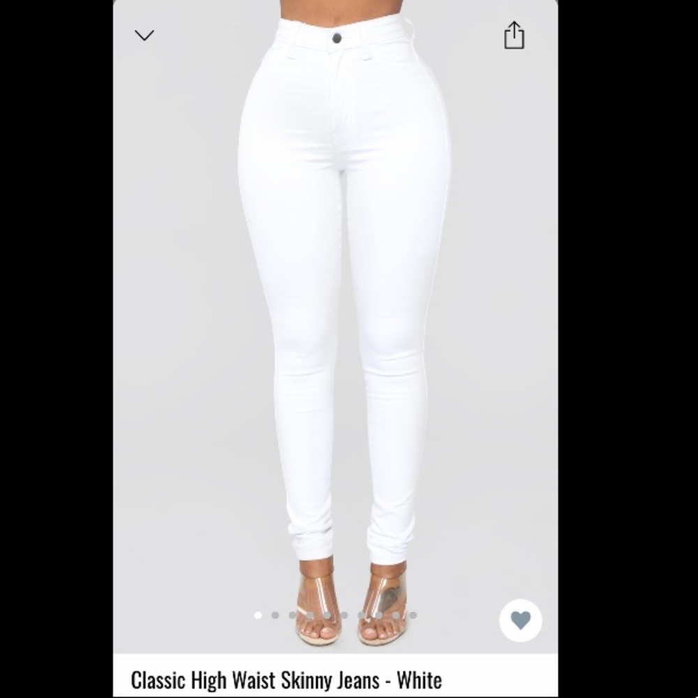classic high waisted white skinny jeans